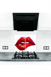 Cam Ocak Arkası Koruyucu ve Kesme Tablası Kırmızı  | 60 cm x 52 4lü Ocaklar thumbnail 1