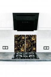 Cam Ocak Arkası Koruyucu ve Kesme Tablası Bendi  | 60 cm x 52 4lü Ocaklar thumbnail 1