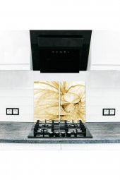 Cam Ocak Koruyucu ve Kesme Tablası Altın Damla | 60 cm x 52 4lü Ocaklar thumbnail 1
