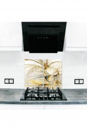 Cam Ocak Koruyucu ve Kesme Tablası Yağmur | 60 cm x 52 4lü Ocaklar thumbnail 1