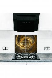2 li 40x52 cm Hipnotize Desenli Cam Kesim Tablası ve Ocak Koruma thumbnail 1