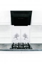 Cam Ocak Koruyucu ve Kesim Tablası Kış (80cm x 52cm) 2 Parça, 5li Ocaklar thumbnail 1