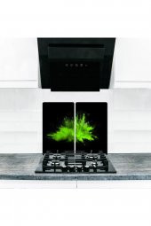 Cam Ocak Koruyucu ve Kesim Tablası Duman (60cm x 52cm) 2 Parça, 4lü Ocaklar thumbnail 1