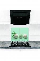 Cam Ocak Koruyucu ve Kesim Tablası Cold (60cm x 52cm) 2 Parça, 4lü Ocaklar - 1