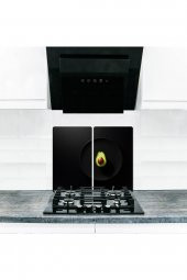 Cam Ocak Koruyucu ve Kesim Tablası Avakado (60cm x 52cm) 2 Parça, 4lü Ocaklar thumbnail 1