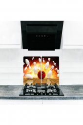 Cam Ocak Koruyucu ve Kesim Tablası Bowling (60cm x 52cm) 2 Parça, 4lü Ocaklar thumbnail 1