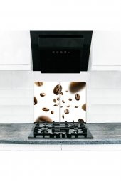 Cam Ocak Koruyucu ve Kesim Tablası Kahve  (80cm x 52cm) 2 Parça, 5li Ocaklar thumbnail 1