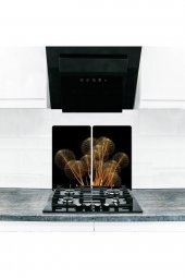 Ocak Arkası Koruyucu ve Kesim Tablası Karahindiba  (80cm x 52cm) 2 Parça, 4lü Ocaklar thumbnail 1