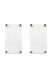 Dekoratif  Cam Ocak Koruyucu ve Kesim Tablası Sarı Karanfil 60cm x 52cm 2 Parça, 4lü Ocaklar - 1