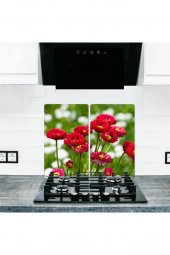 2 li 30x52 cm Cam Ocak Koruyucu Cam Kesme Tahtası Model 191 - 1