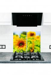 2 li 30x52 cm Cam Ocak Koruyucu Cam Kesme Tahtası Model 352 - 1