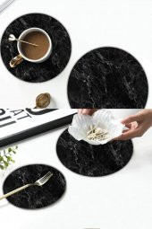 Siyah Mermer Desenli Cam Sunum Tepsisi 2li Takım Çap 32 & Çap 20 thumbnail 1