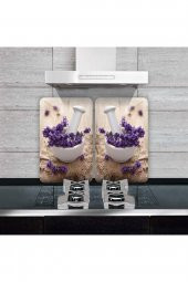 Cam Ocak Koruyucu ve Kesim Tablası Şifalı Otlar (80cm x 52cm) 2 Parça, 5li Ocaklar thumbnail 1