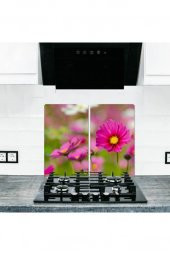 2 li 30x52 cm Cam Ocak Koruyucu Cam Kesme Tahtası Model 367 - 1