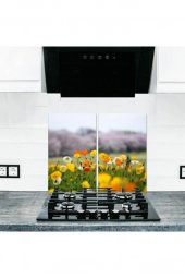 2 li 30x52 cm Cam Ocak Koruyucu Cam Kesme Tahtası Model 193 - 1