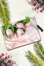 Canım Annem Pembe Güller Cam Kesme Tahtası | 30 Cm X 40 Cm thumbnail 1