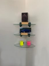 3 lü Köşe Cam Raf Sistemi 1:18 Diecast Sergi Köşesi - 3