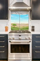 Afrika Savanı 2 Li 30x52 Cm Cam Cam Ocak Arkası Koruyucu thumbnail 1