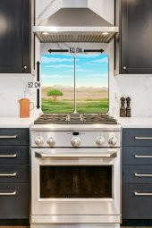 Afrika Savanı 2 Li 30x52 Cm Cam Cam Ocak Arkası Koruyucu thumbnail 2