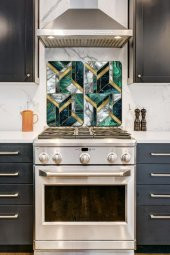 Altın Mozaik 2 Li 30x52 Cm Cam Cam Ocak Arkası Koruyucu thumbnail 1