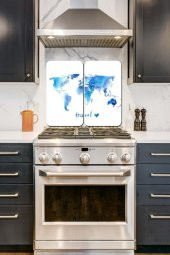 Blue Travel 2 Li 30x52 Cm Cam Cam Ocak Arkası Koruyucu thumbnail 1