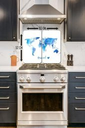 Blue Travel 2 Li 30x52 Cm Cam Cam Ocak Arkası Koruyucu thumbnail 2