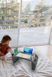 Plastik Hobi Masası Laptop Sehpası Gri - 1