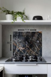 60 x 70 cm Yaldızlı Mermer Desenli Cam Ocak Arkası Koruyucu thumbnail 2