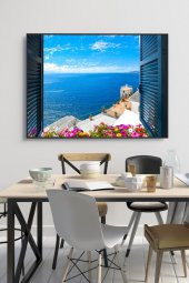 60 x 70 cm Amalfi Desenli Cam Tablo 4mm Temperli Camdır - 1