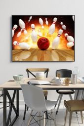 60 x 70 cm Bowling Desenli Cam Tablo 4mm Temperli Camdır - 1