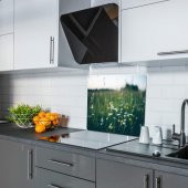 50x56 cm Kır Bahçesi Desenli Cam Ocak arkası Koruyucu thumbnail 1