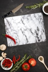 Cam Kesme Tahtası Beyaz Mermer 30 x 40 cm | Cam Kesme Tablası - 1