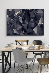 60 x 70 cm Kara Ayna Desenli Cam Tablo 4mm Temperli Camdır - 1