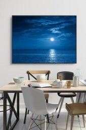 60 x 70 cm Mavi Gece Desenli Cam Tablo 4mm Temperli Camdır thumbnail 1