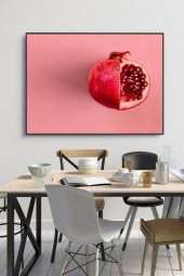 60 x 70 cm Pembe Nar Desenli Cam Tablo 4mm Temperli Camdır - 1