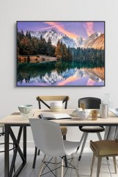 50 x 60 cm Fusine Lake Desenli Cam Tablo 4mm Temperli Camdır - 1