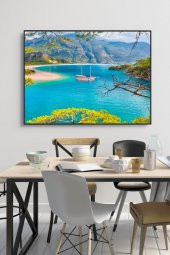 50 x 60 cm Fethiye Desenli Cam Tablo 4mm Temperli Camdır - 1