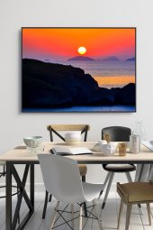 50 x 60 cm Gün Batımı Ufku Desenli Cam Tablo 4mm Temperli Camdır - 1