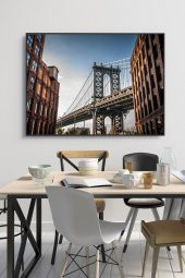 50 x 60 cm Manhatttan Desenli Cam Tablo 4mm Temperli Camdır - 1