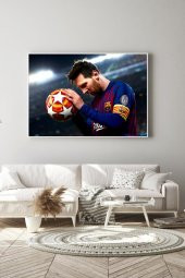 60 x 70 cm Lionel Messi Cam Tablo 4mm Temperli Camdır - 1