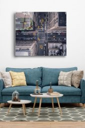 50 x 60 cm New York Desenli Cam Tablo 4mm Temperli Camdır - 1