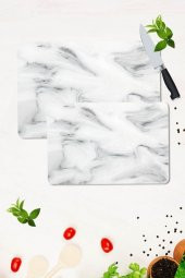 2 li Takım 30x40 cm ve 20x30 cm Model 150 Desenli Cam Kesim Tablası ve Ocak Koruma - 1