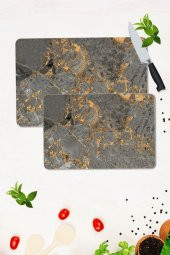 2 li Takım 30x40 cm ve 20x30 cm Model 62 Desenli Cam Kesim Tablası ve Ocak Koruma thumbnail 1