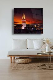 50 x 60 cm Galata Kulesi Desenli Cam Tablo 4mm Temperli Camdır - 1