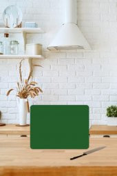 30x40 cm Düz Yeşil Desenli Cam Kesim Tablası thumbnail 1