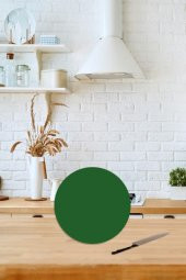 Çap 20 cm Düz Yeşil Desenli Cam Kesim Tablası thumbnail 1