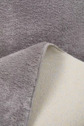 My Evilla Modern Dekoratif Halı Jel Kaymaz Taban  Peluş  Puffy Gri Post Halı 03 - 2