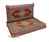 Shark Anatolia Oryantal Desenli Şark Köşesi Tekli Sedir Takımı Kırmızı - 2