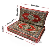 Shark Anatolia Oryantal Desenli Şark Köşesi Tekli Sedir Takımı Kırmızı - 3