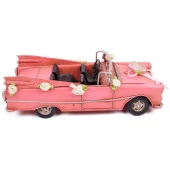 Dekoratif Metal Vintage Gelin Arabası Klasik Chevrolet Araba 24 cm thumbnail 2
